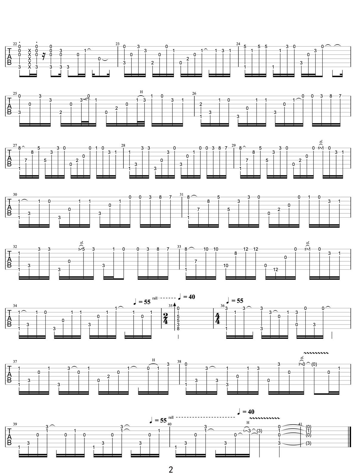 一直很安靜吉他譜_阿桑_C調(diào)指彈/獨(dú)奏譜_超好聽(tīng)版_圖譜2