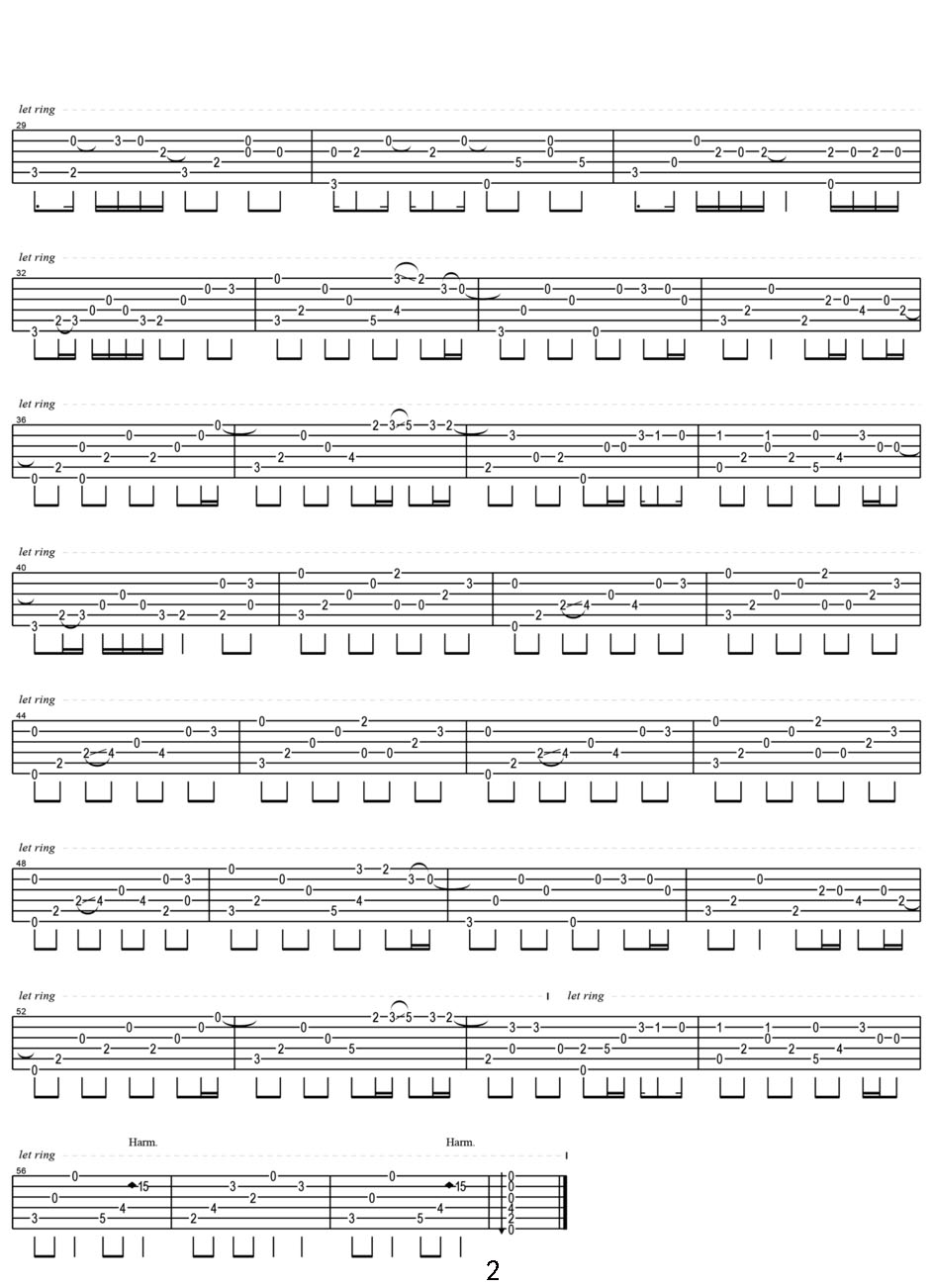 往后余生吉他譜_馬良_G調指彈/獨奏譜_圖譜2