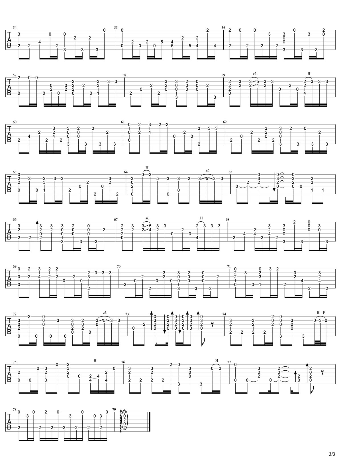 七里香吉他譜_周杰倫_C調(diào)指彈/獨(dú)奏譜_原版好聽_圖譜3