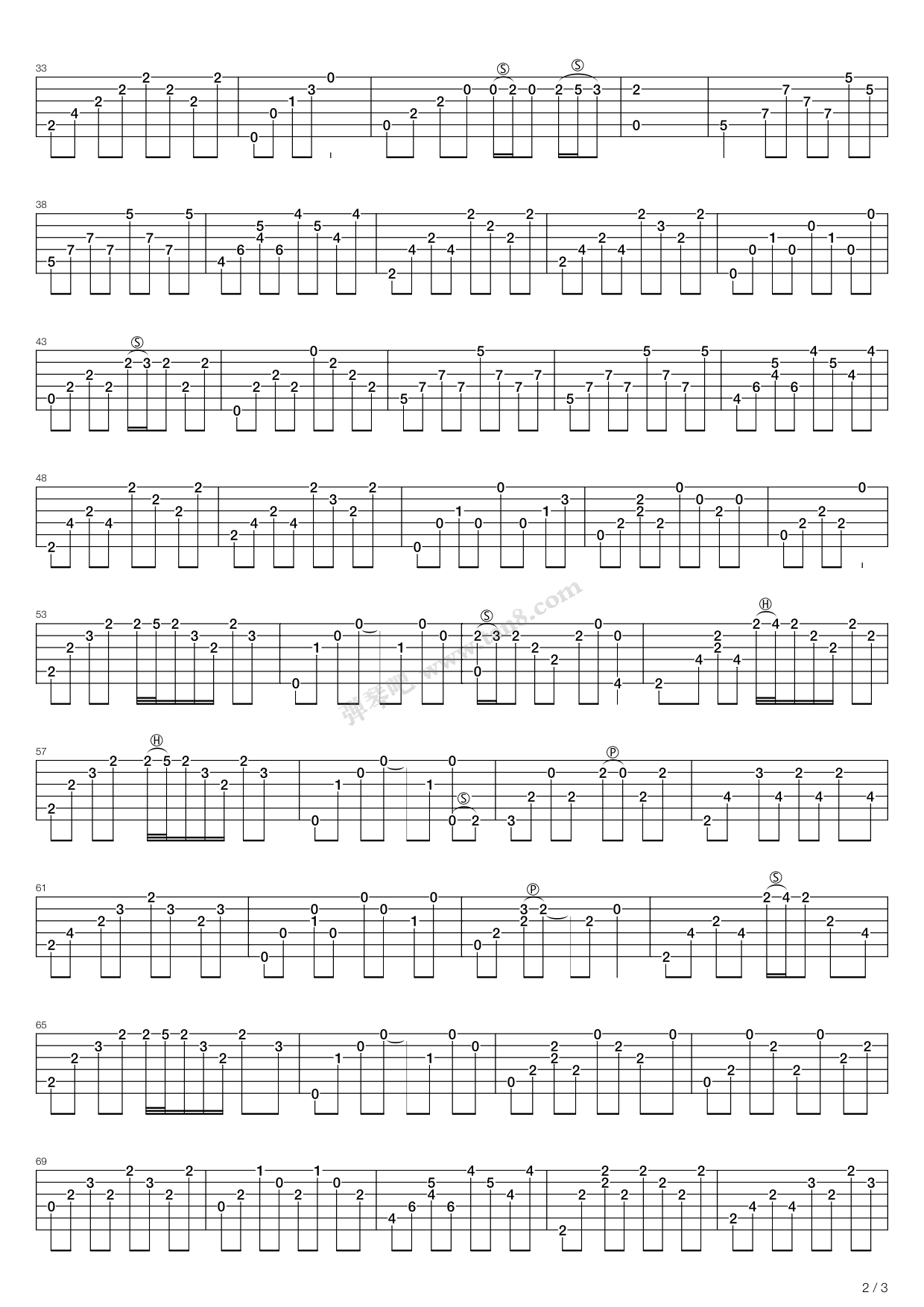 雨下一整晚吉他譜_周杰倫_C調指彈/獨奏譜_簡單版_圖譜2