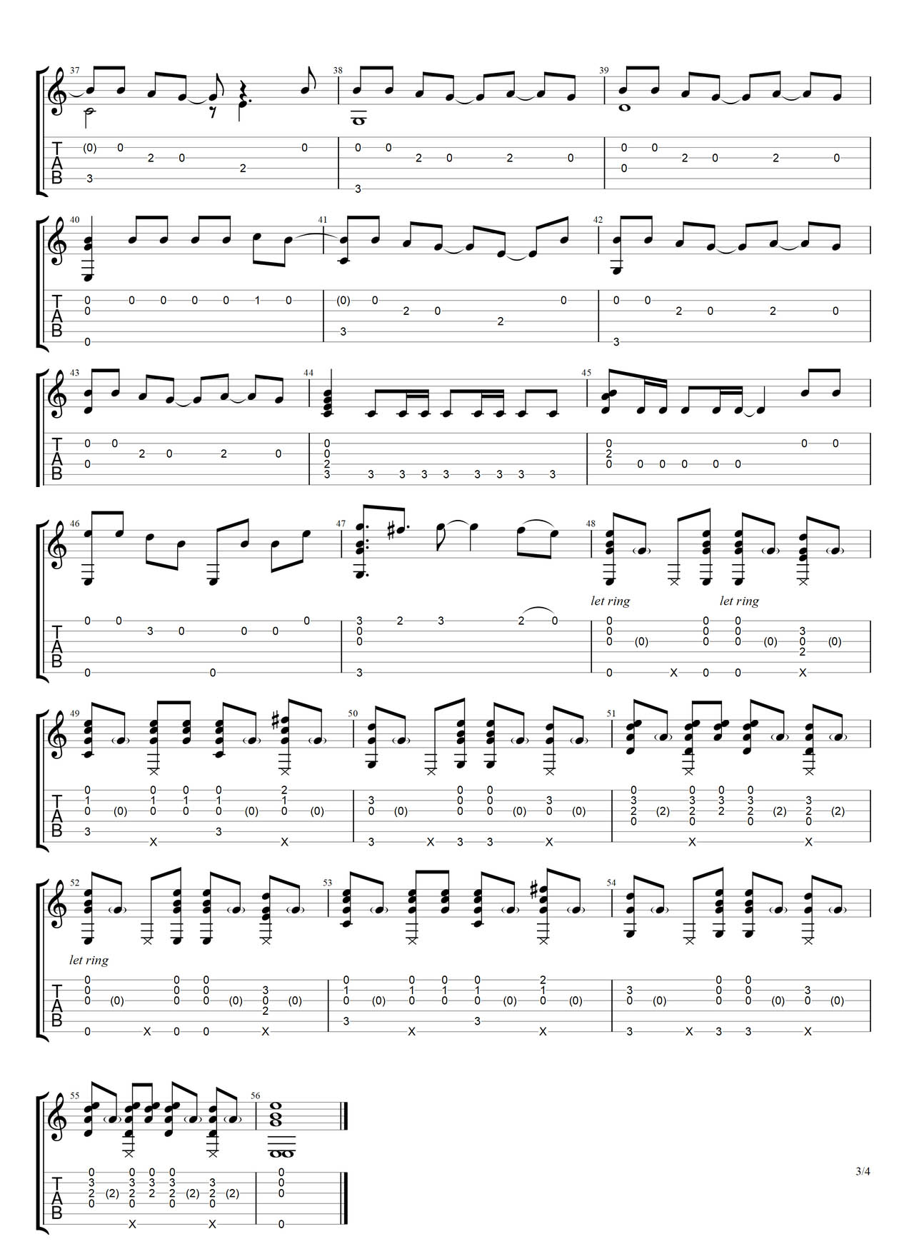 Numb吉他譜_Linkin Park_G調(diào)指彈/獨(dú)奏譜_重制版_圖譜3