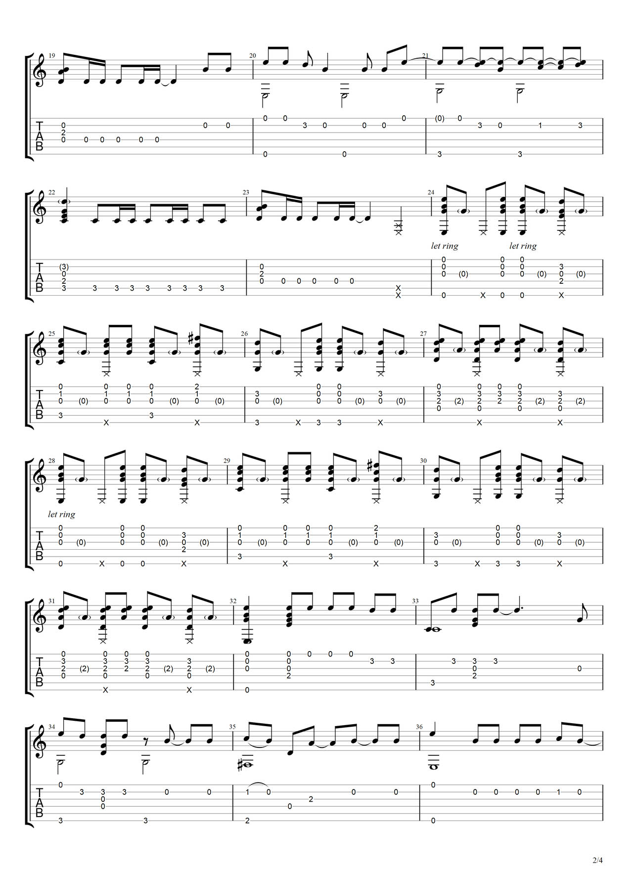 Numb吉他譜_Linkin Park_G調(diào)指彈/獨(dú)奏譜_重制版_圖譜2