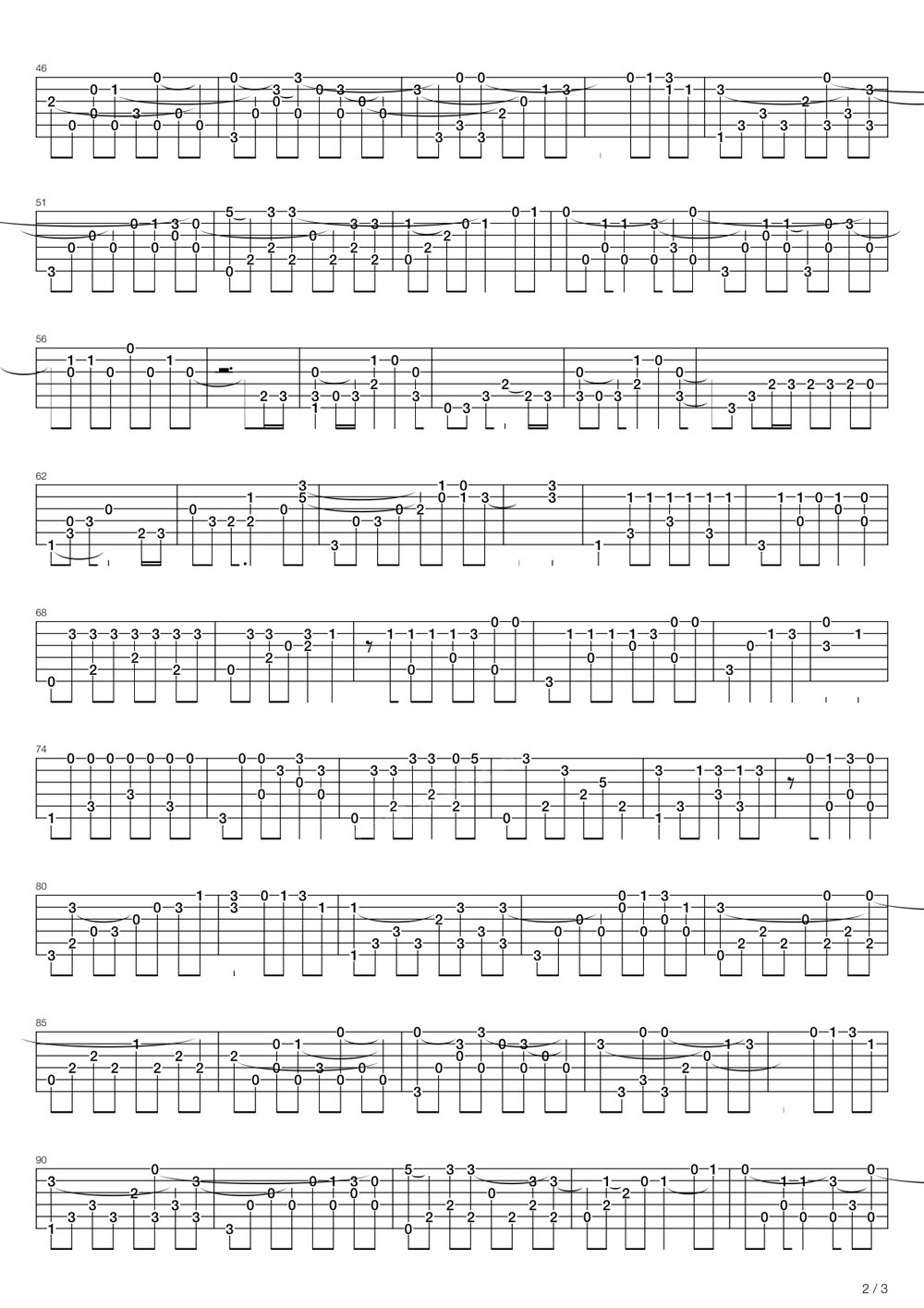 心墻吉他譜_林俊杰_C調(diào)指彈/獨(dú)奏譜_完美版_圖譜2