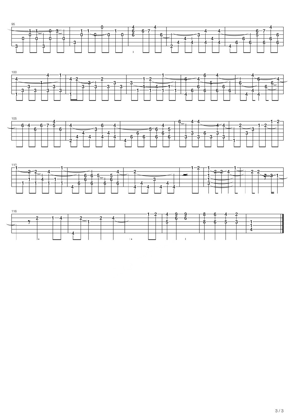 心墻吉他譜_林俊杰_C調(diào)指彈/獨(dú)奏譜_完美版_圖譜3