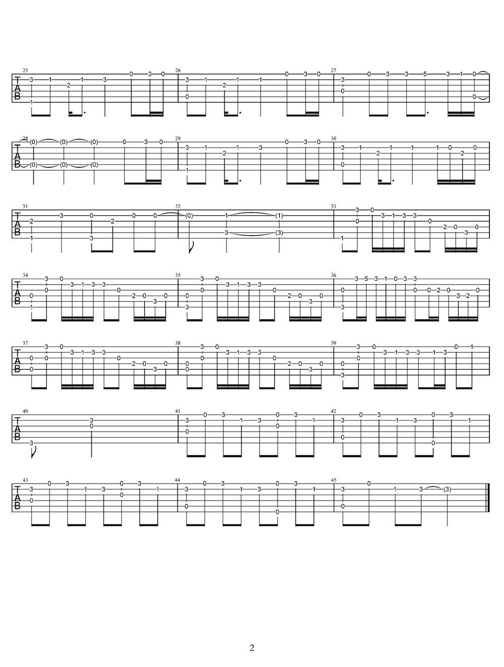 打上花火吉他譜_DAOKO_D調指彈/獨奏譜_重制版_圖譜2