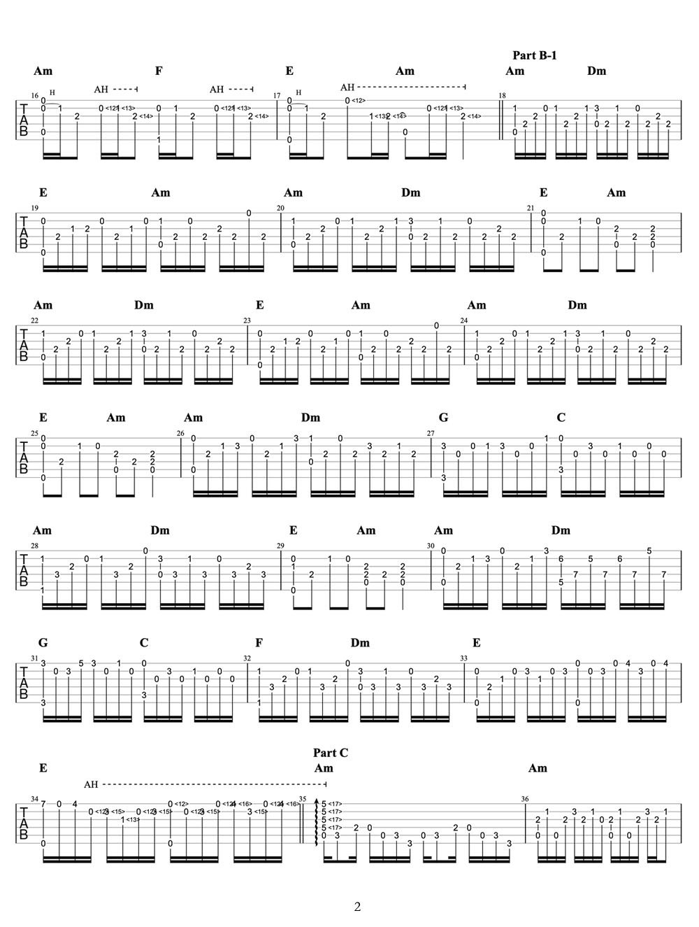 Croatian Rhapsody(克羅地亞狂想曲)吉他譜_Maksim Mrvica_C調(diào)指彈/獨奏譜_圖譜2