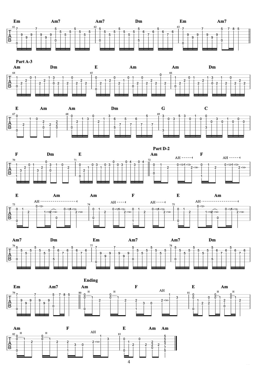 Croatian Rhapsody(克羅地亞狂想曲)吉他譜_Maksim Mrvica_C調(diào)指彈/獨奏譜_圖譜4