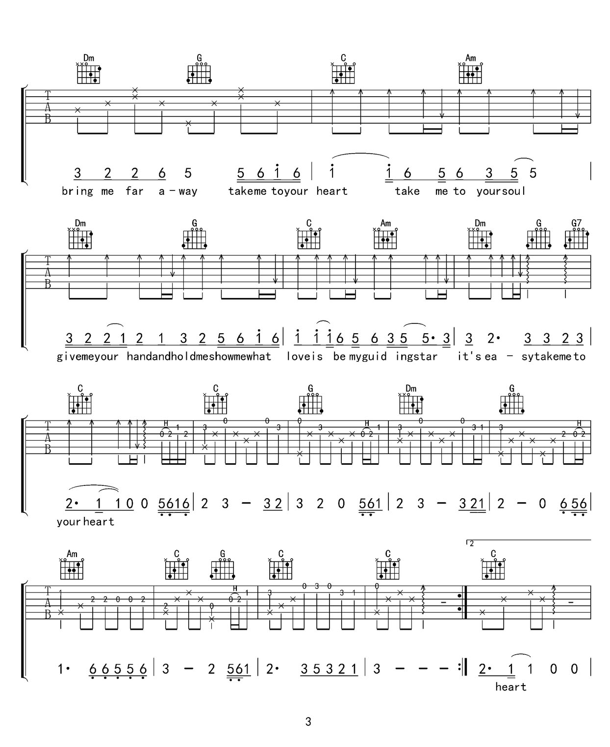 take me to your heart吉他譜_邁克學(xué)搖滾_C調(diào)和弦彈唱譜_高清重制版_圖譜3