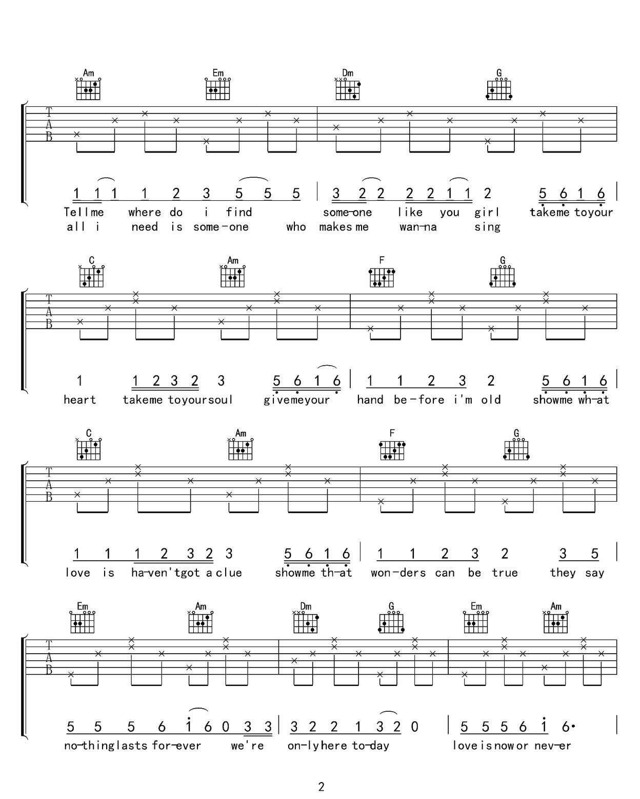 take me to your heart吉他譜_邁克學(xué)搖滾_C調(diào)和弦彈唱譜_高清重制版_圖譜2