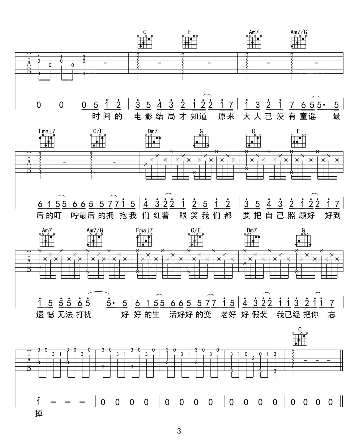 好好吉他譜_五月天_C調(diào)和弦彈唱譜_高清重制版_圖譜3