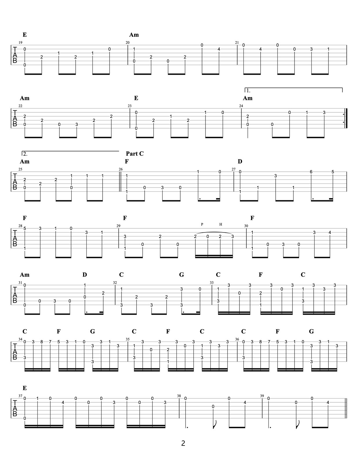 致愛麗絲吉他譜_世界名曲_C調和弦彈唱譜_圖譜2