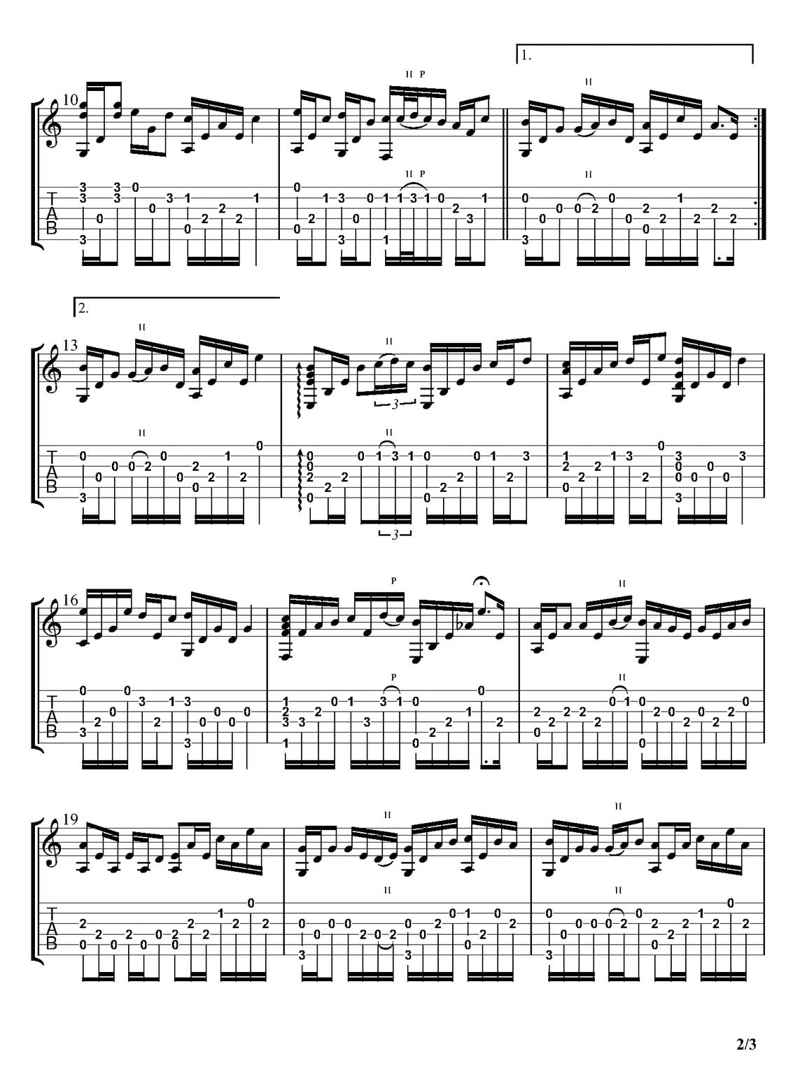 追夢人吉他譜_鳳飛飛_C調指彈/獨奏譜_簡單版_圖譜2