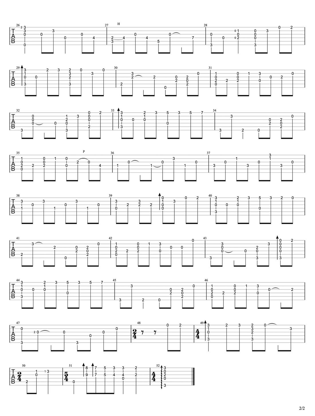 遇見(jiàn)吉他譜_孫燕姿_G調(diào)指彈/獨(dú)奏譜_經(jīng)典原版_圖譜2
