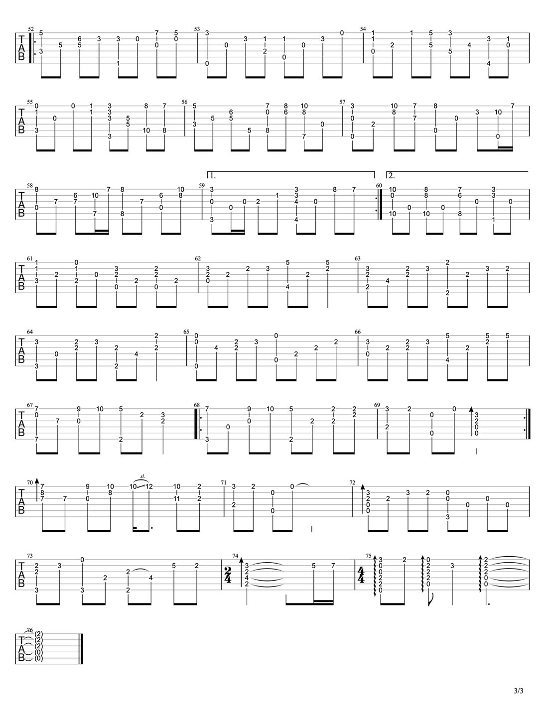 知足吉他譜_五月天_G調(diào)指彈/獨奏譜_高清原版_圖譜3