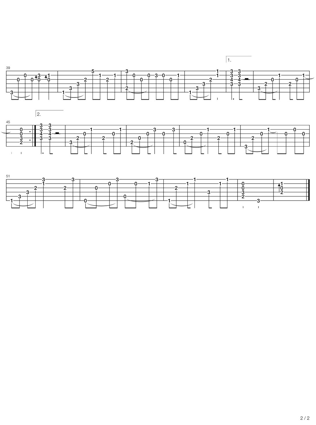 給我一首歌的時間吉他譜_周杰倫_C調指彈/獨奏譜_簡易版_圖譜2