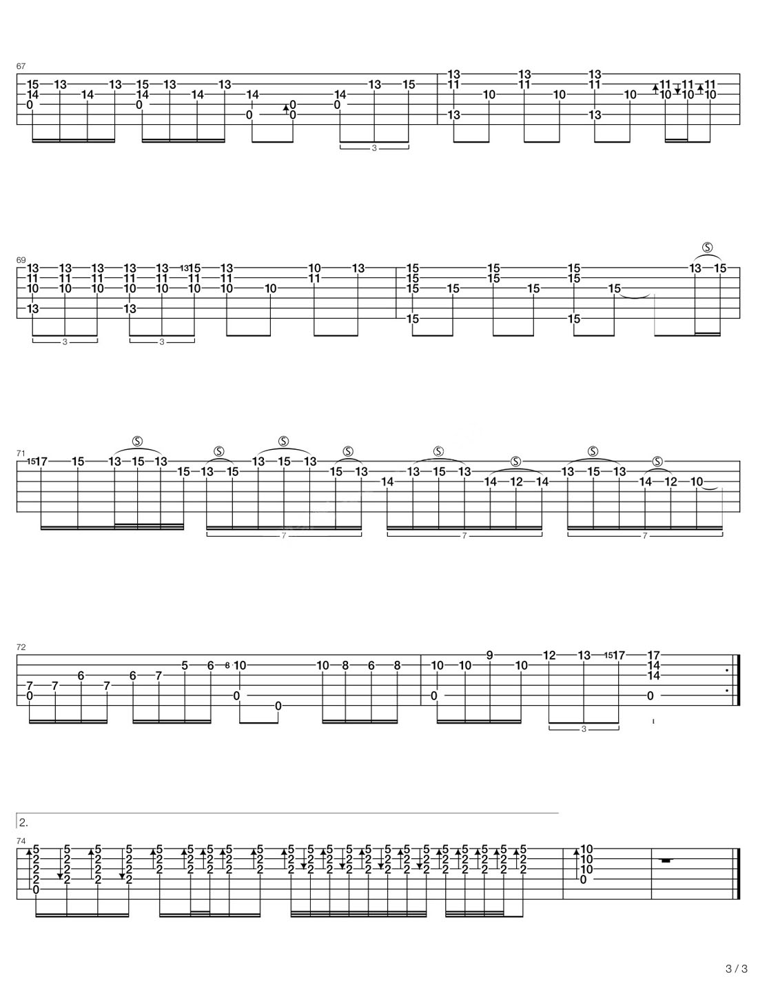 拯救吉他譜_孫楠_C調指彈/獨奏譜_原版改編_圖譜3