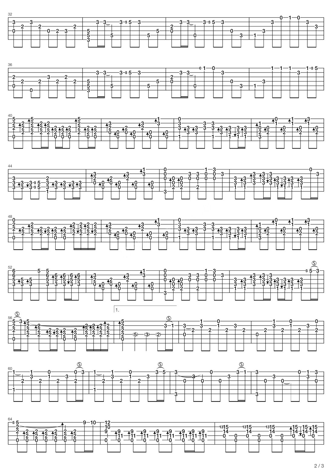 拯救吉他譜_孫楠_C調指彈/獨奏譜_原版改編_圖譜2