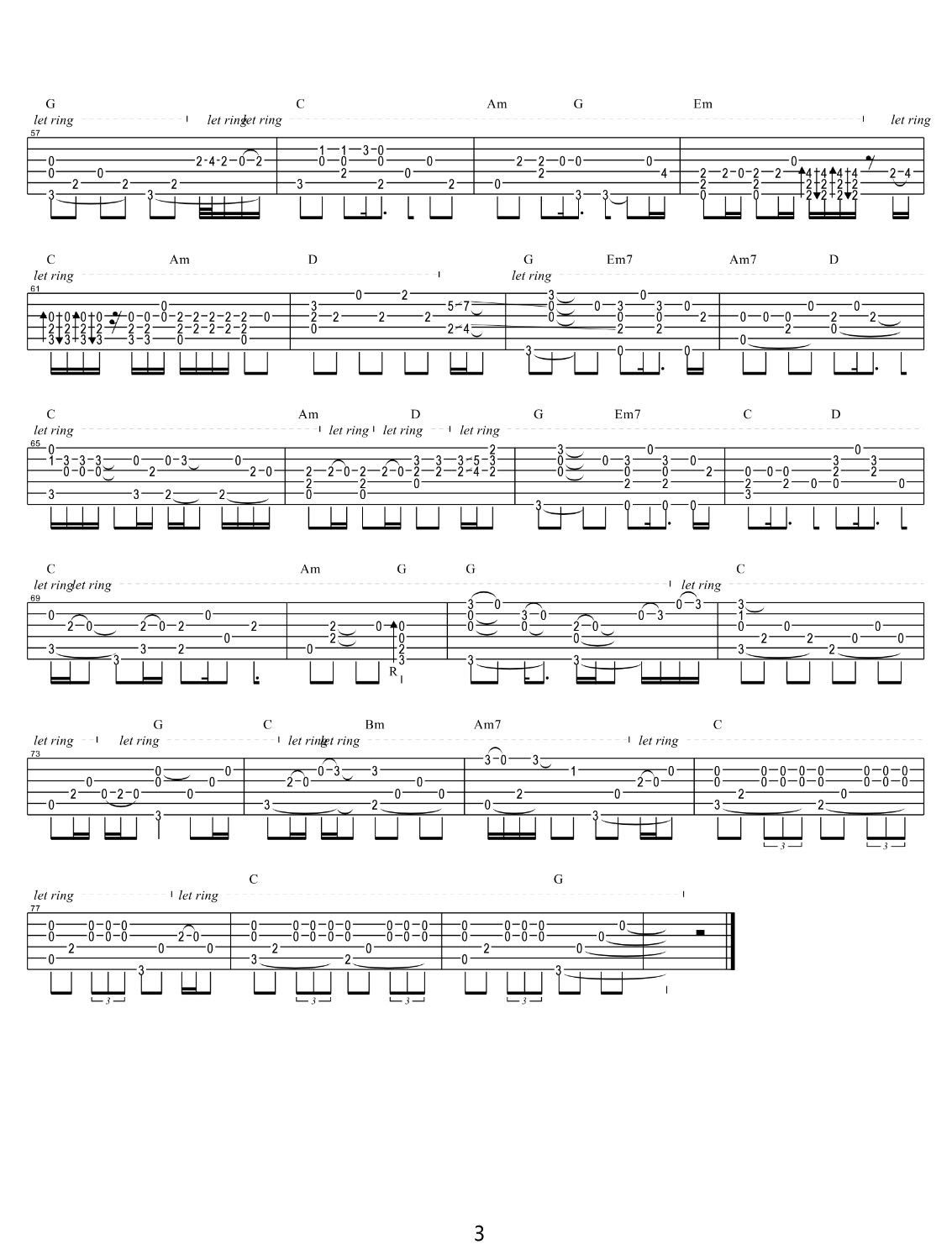你愛我像誰(shuí)吉他譜_張衛(wèi)健_C調(diào)指彈/獨(dú)奏譜_高清重制版_圖譜3