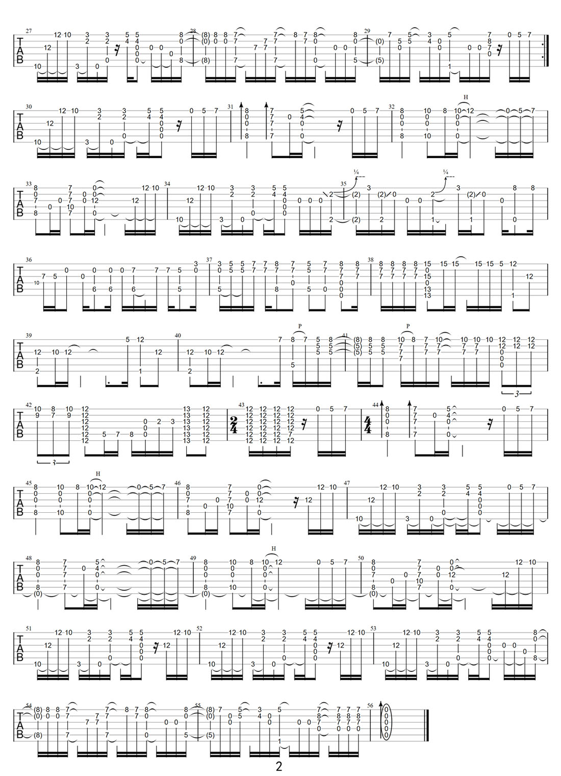 青鳥吉他譜_動(dòng)漫游戲_D調(diào)指彈/獨(dú)奏譜_火影忍者主題曲_圖譜2
