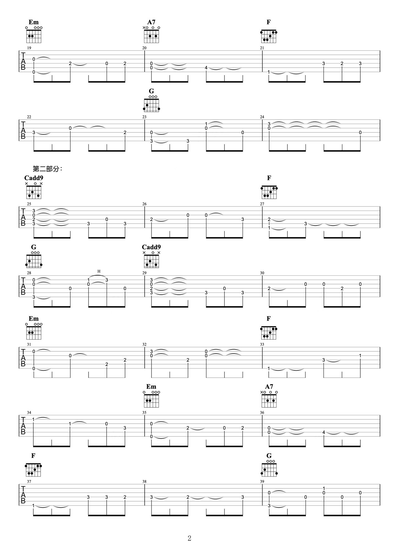 圣誕結(jié)吉他譜_陳奕迅_C調(diào)指彈/獨奏譜_圖譜2