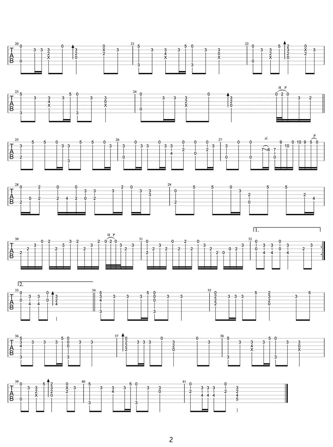 勾指起誓吉他譜_洛天依_C調指彈/獨奏譜_原版改編_圖譜2