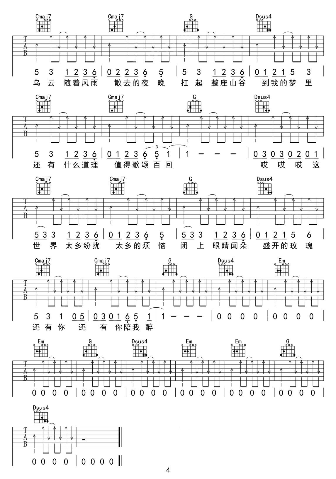 沙發(fā)上的白日夢吉他譜_SoulFa靈魂沙發(fā)_G調(diào)和弦彈唱譜_改編_圖譜4