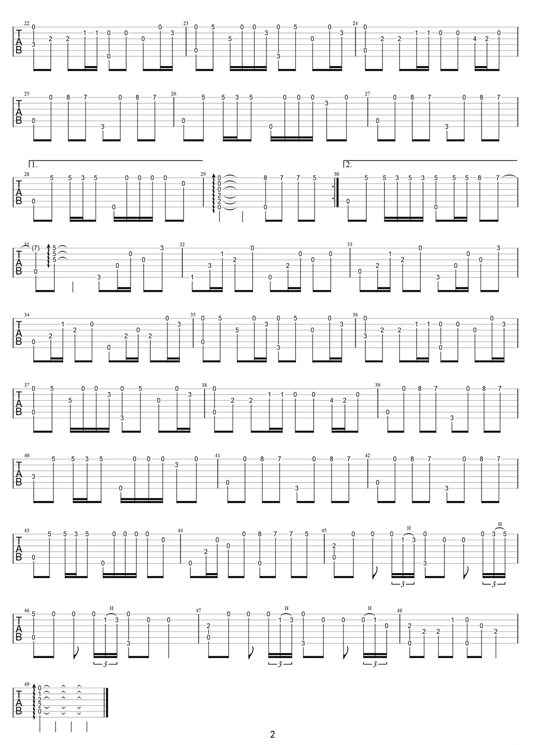 籠吉他譜_張碧晨_C調(diào)指彈/獨(dú)奏譜_消失的她片尾曲_圖譜2