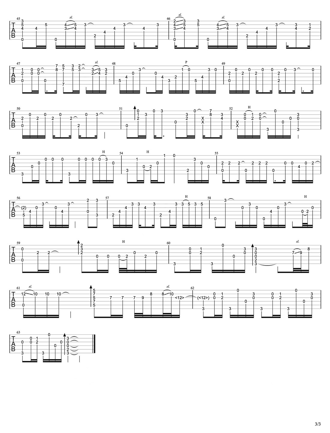 她來聽我的演唱會吉他譜_張學(xué)友_C調(diào)指彈/獨(dú)奏譜_圖譜3