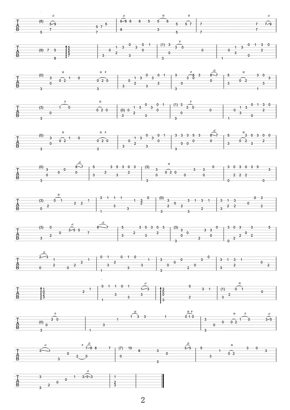 這一生關于你的風景吉他譜_枯木逢春_C調指彈/獨奏譜_原版改編_圖譜2
