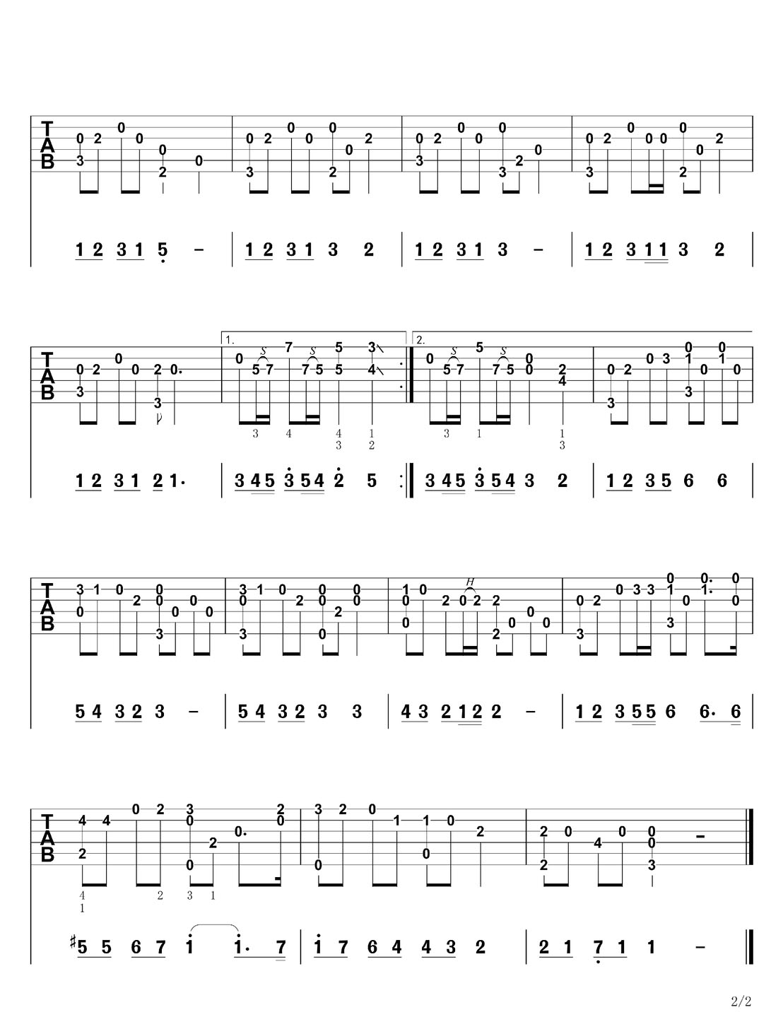 借我一生吉他譜_水木年華_G調指彈/獨奏譜_圖譜2