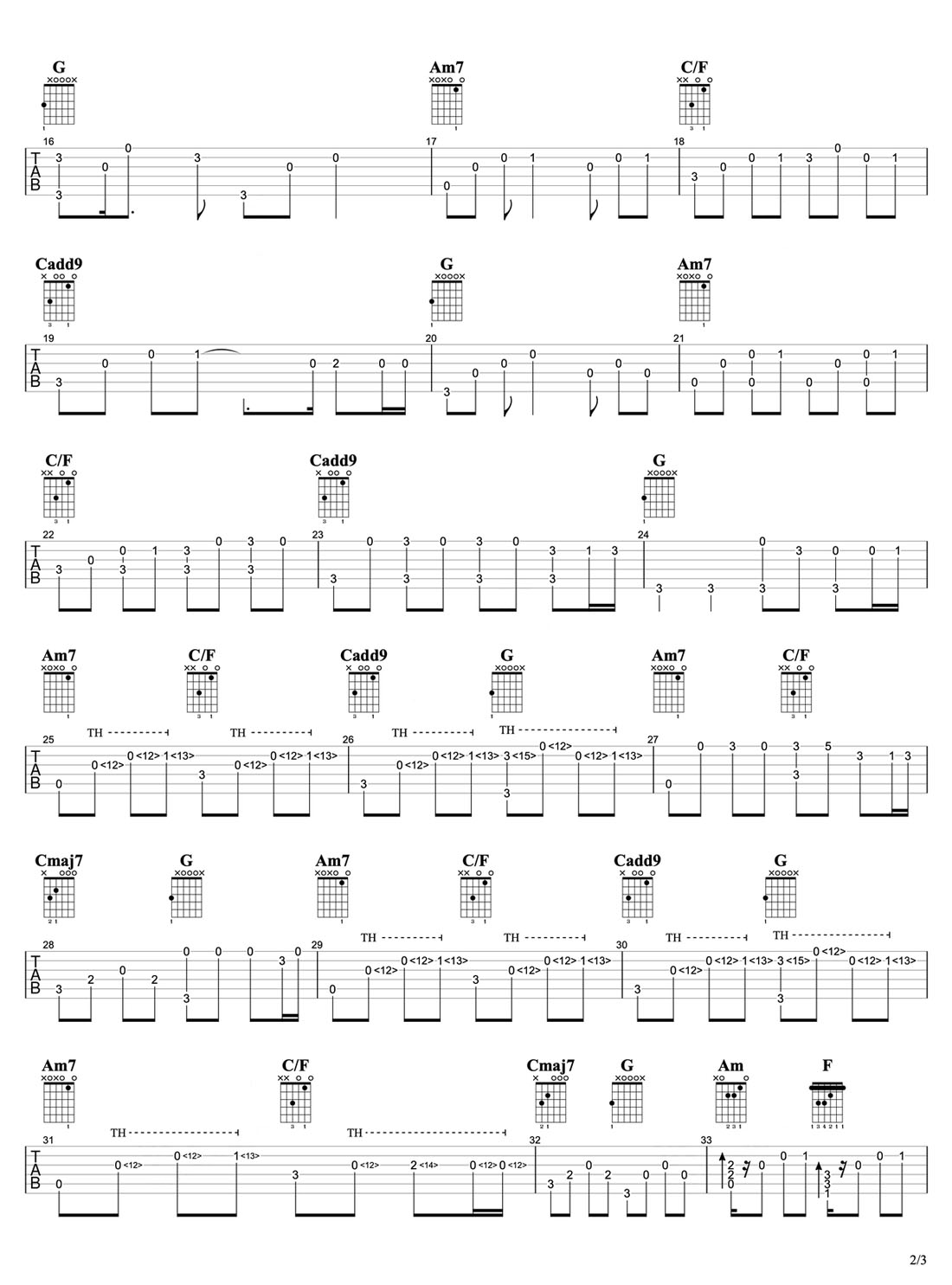 Love is Gone(愛已消失)吉他譜_SLANDER_C調(diào)指彈/獨(dú)奏譜_圖譜2