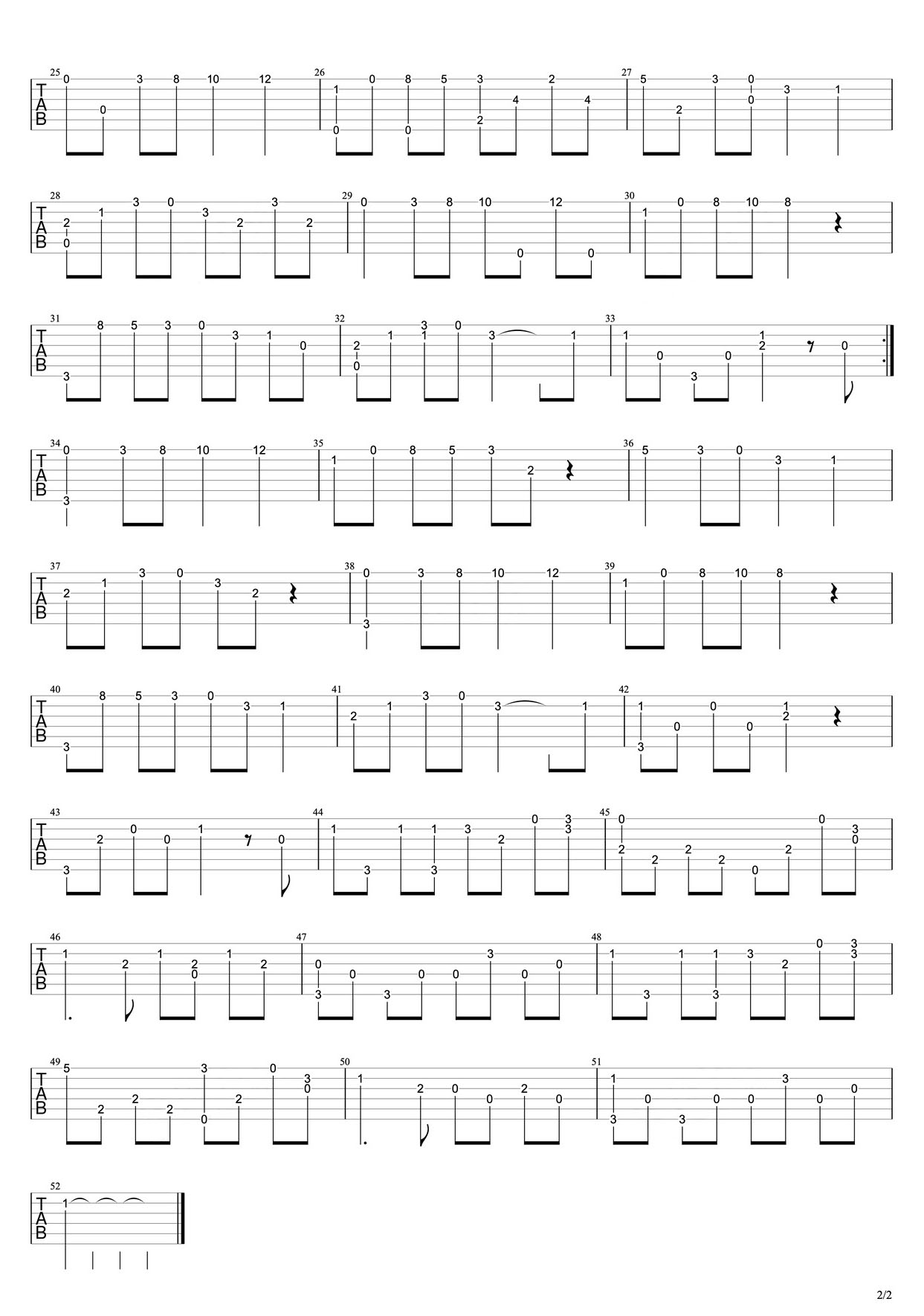這世界那么多人吉他譜_莫文蔚_C調(diào)指彈/獨(dú)奏譜_改編簡單_圖譜2