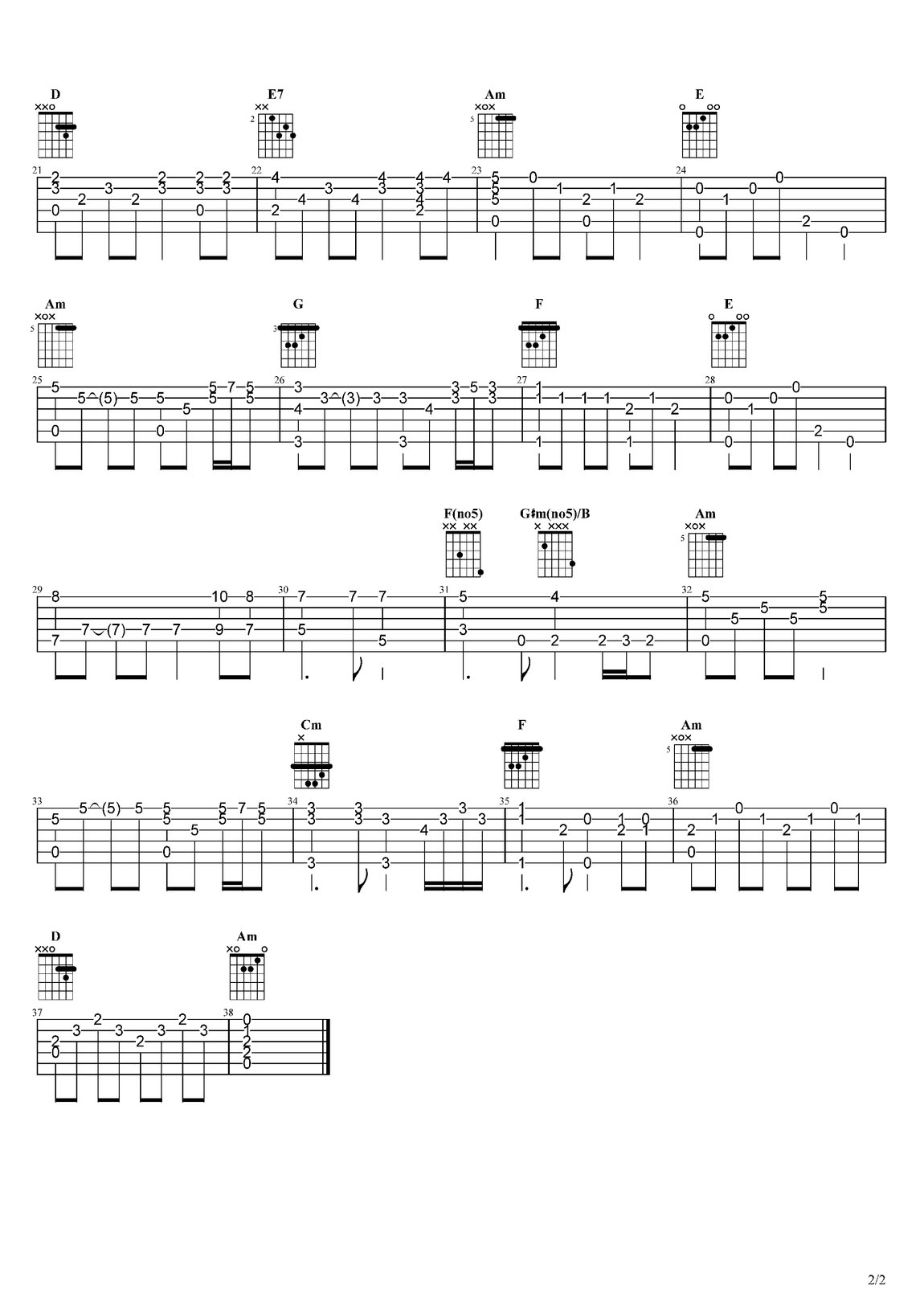 一生有意義吉他譜_羅文_C調(diào)指彈/獨(dú)奏譜_東邪西毒主題曲_圖譜2