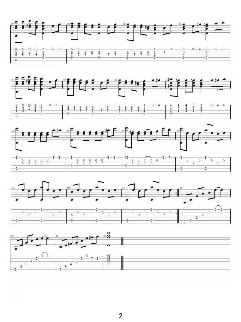 那一天的河川吉他譜_游戲動漫_D調(diào)指彈/獨奏譜_千與千尋_圖譜2