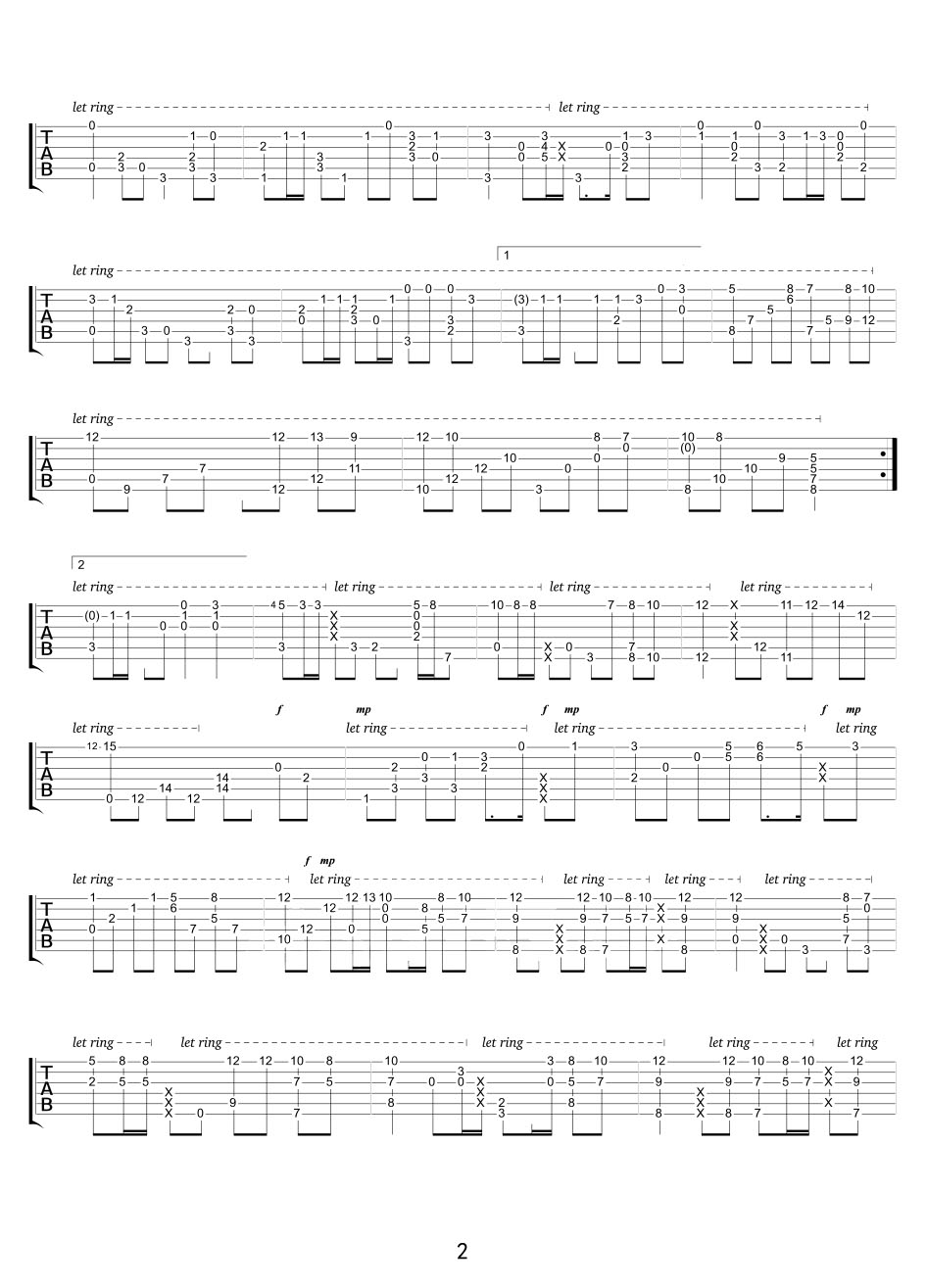 遙遠(yuǎn)的她吉他譜_張學(xué)友_C調(diào)指彈/獨(dú)奏譜_老歌新編_圖譜2