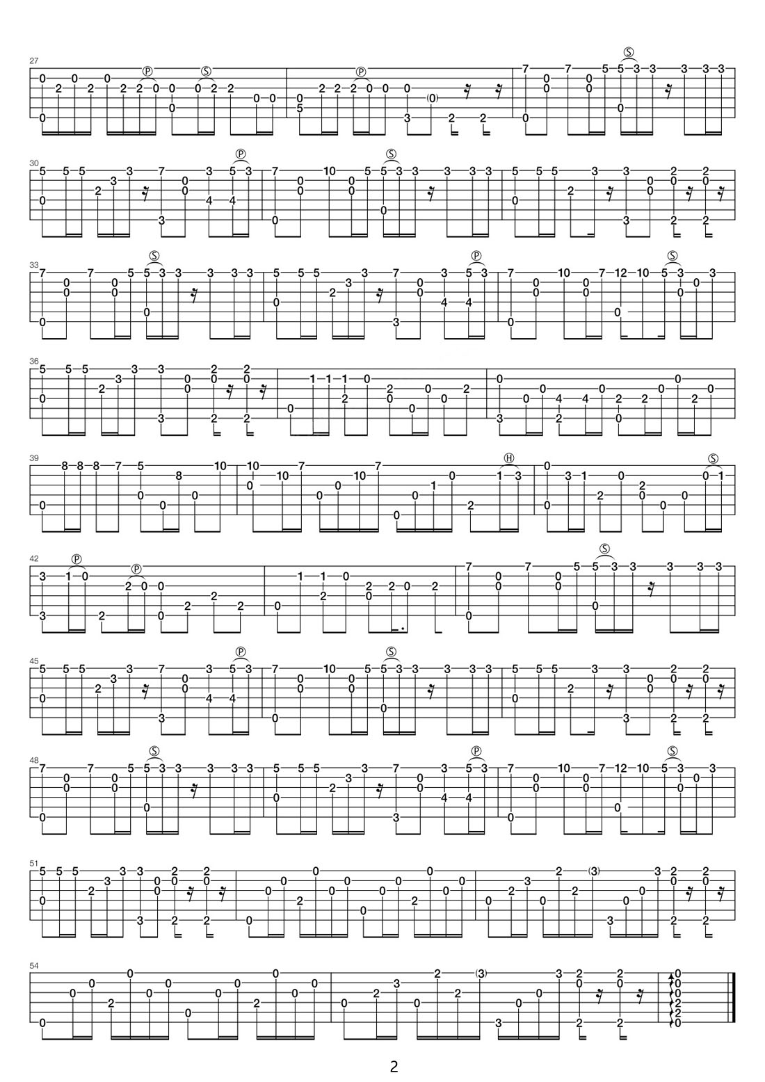 不得不愛吉他譜_潘瑋柏_G調(diào)指彈/獨奏譜_高清重制版_圖譜2