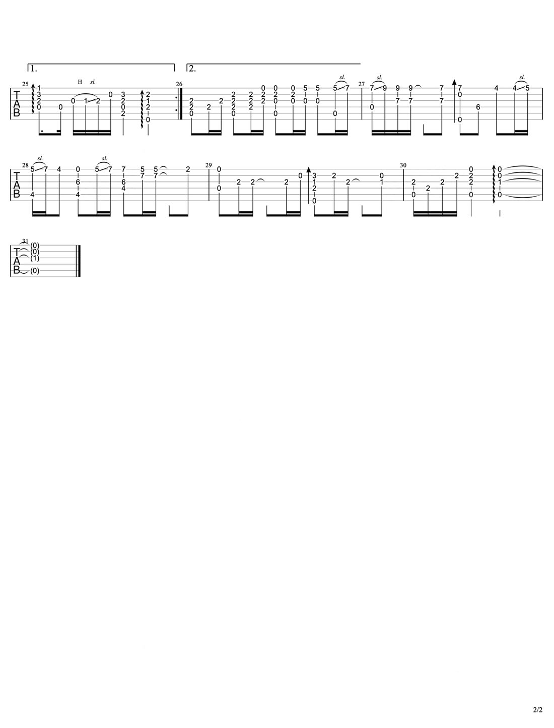 明明就吉他譜_周杰倫_G調(diào)指彈/獨(dú)奏譜_完美版_圖譜2