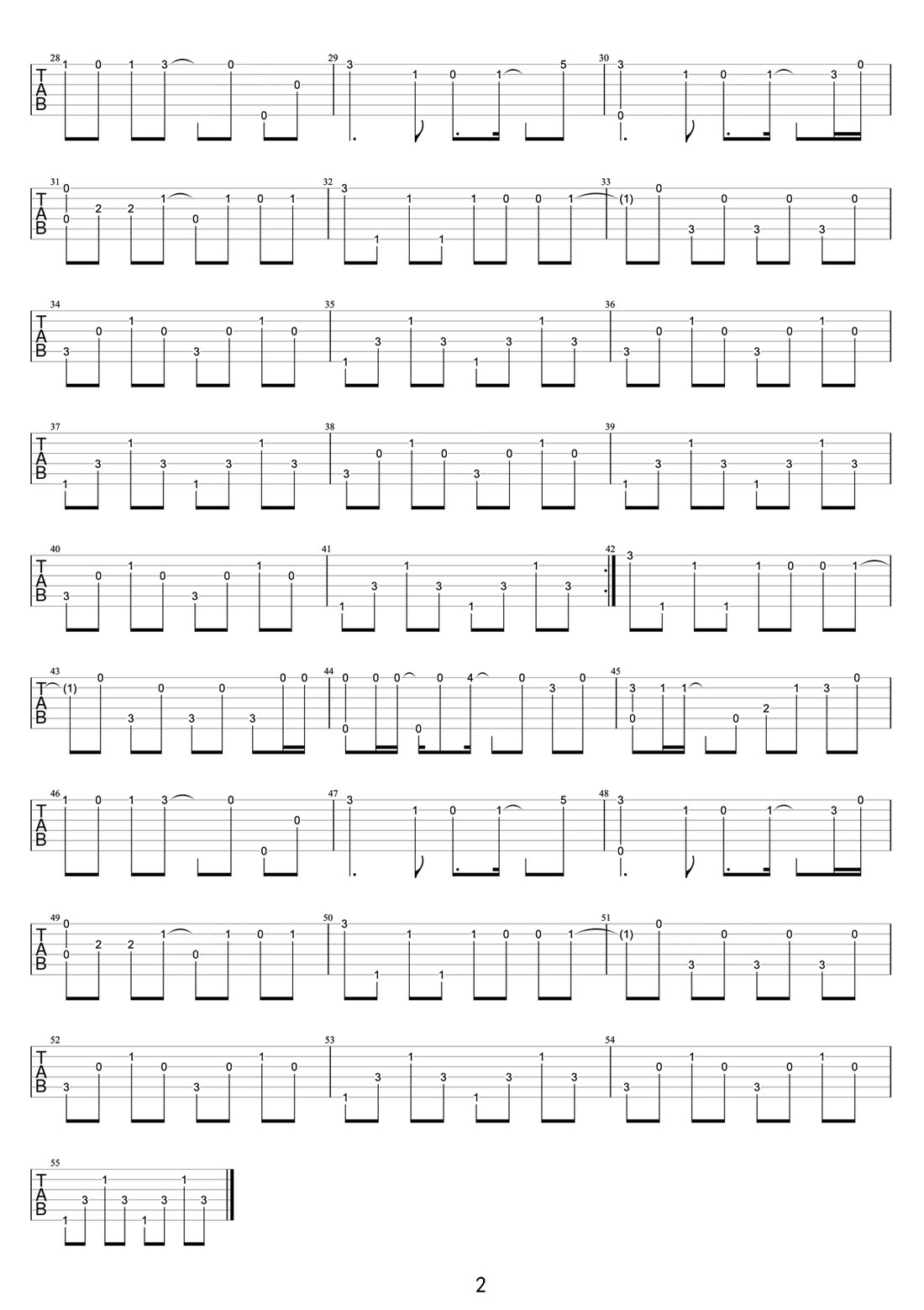 雨愛吉他譜_楊丞琳_C調指彈/獨奏譜_老歌新編_圖譜2
