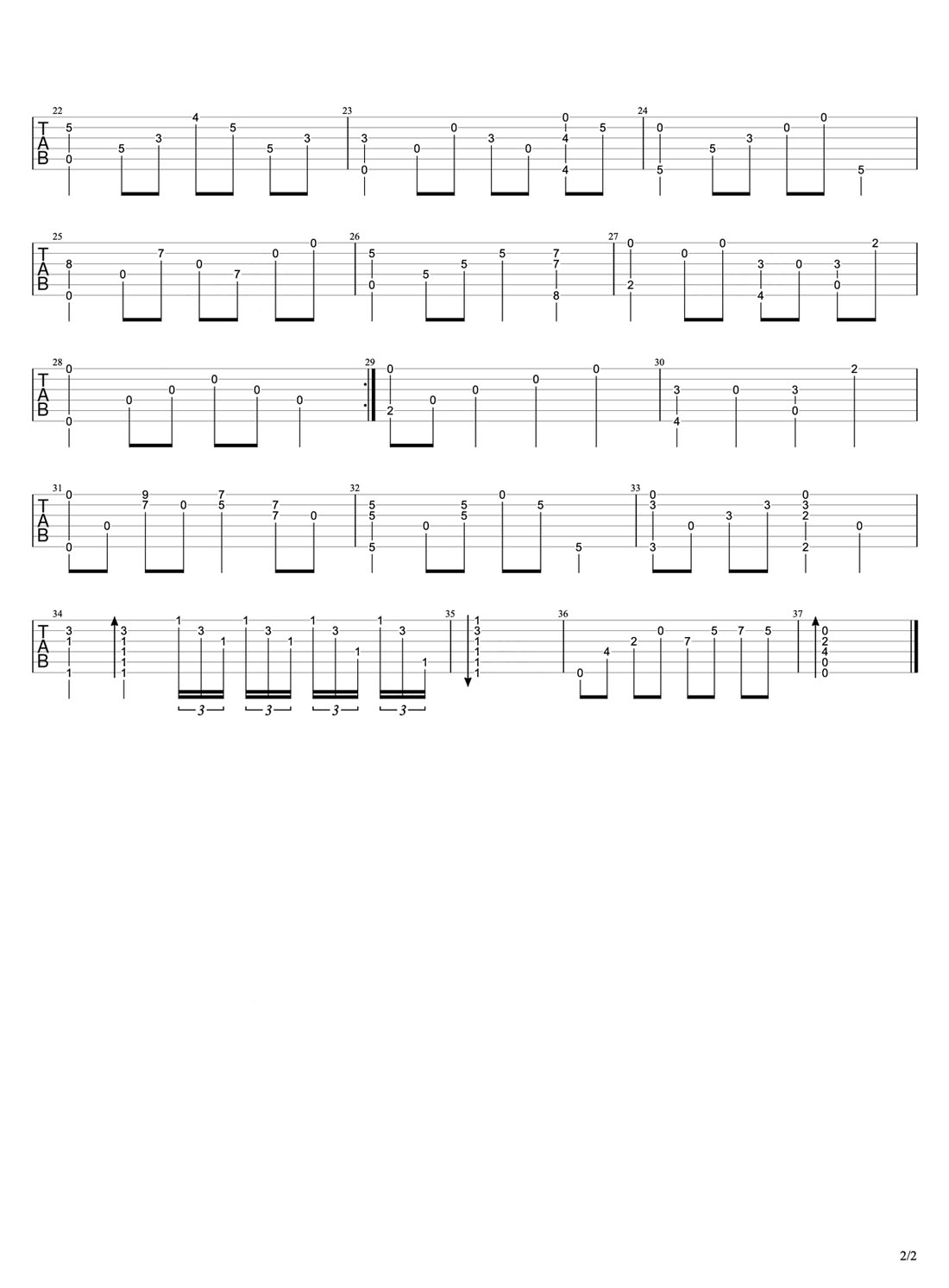 何日君再來吉他譜_鄧麗君_C調指彈/獨奏譜_高清重制版_圖譜2