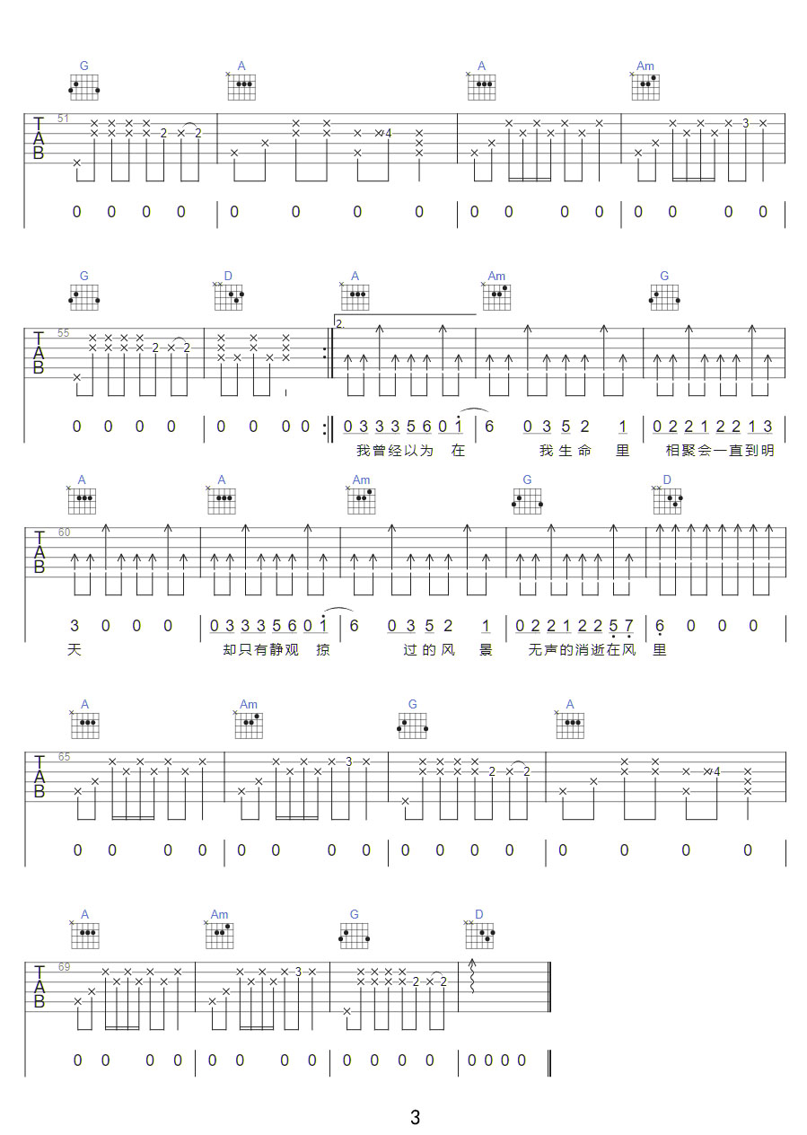 為了告別的聚會吉他譜_許巍_C調和弦彈唱譜_完整高還原_圖譜3