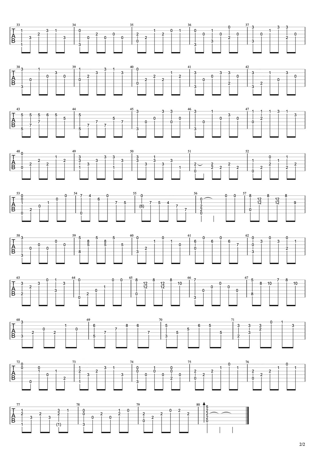 匆匆那年吉他譜_王菲_C調(diào)指彈/獨(dú)奏譜_原版_圖譜2