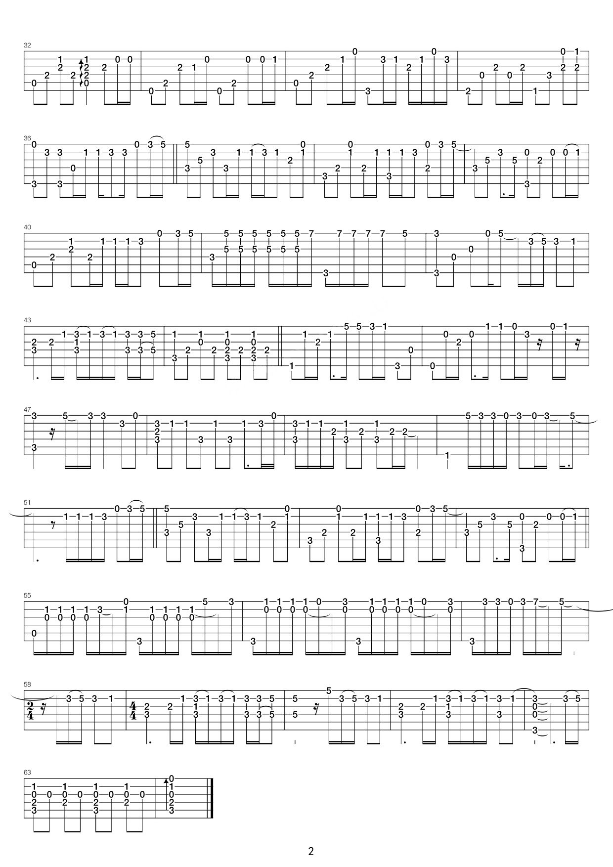 說散就散吉他譜_JC_陳詠桐_C調(diào)指彈/獨奏譜_原版改編_圖譜2