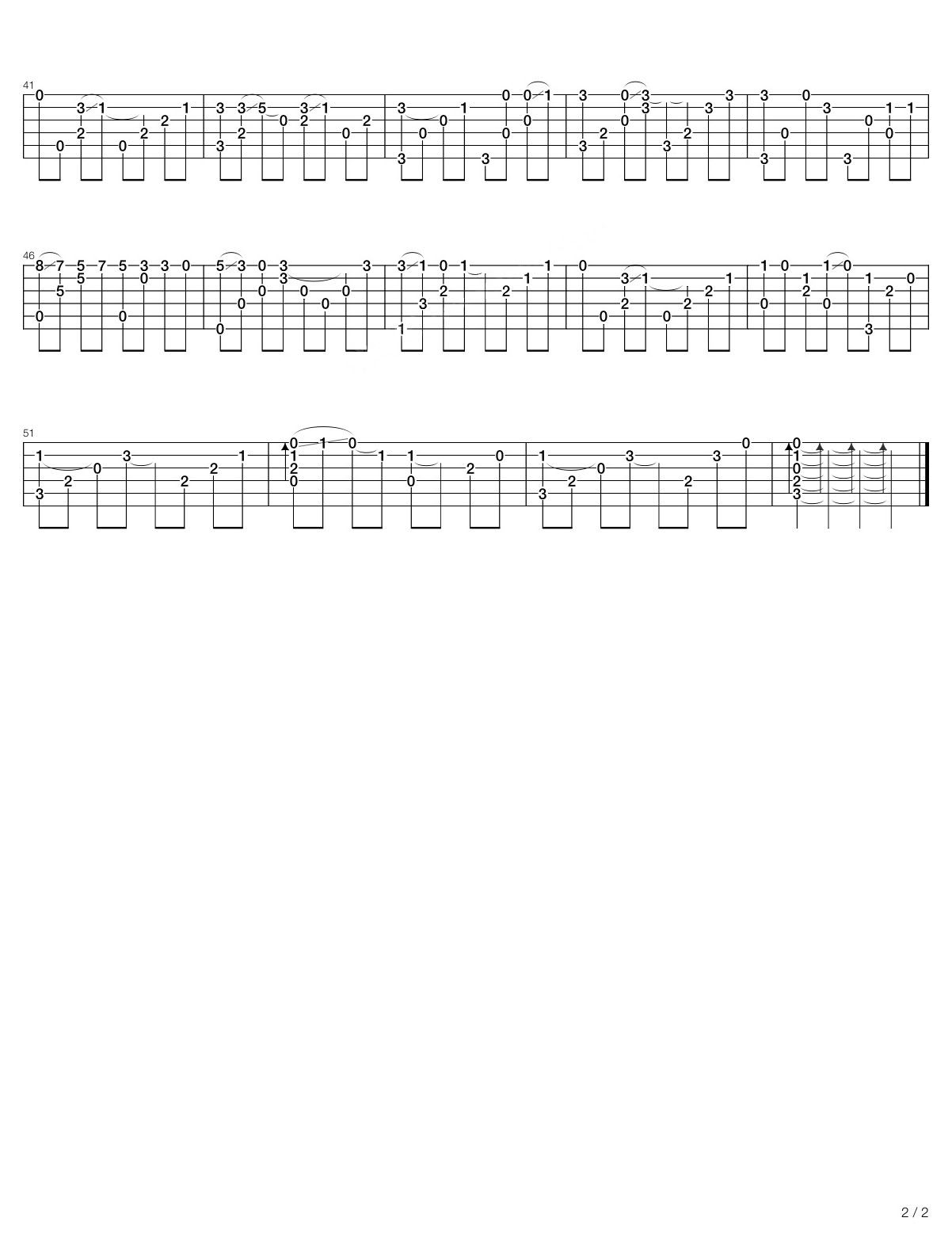 夢(mèng)一場(chǎng)吉他譜_那英_D調(diào)指彈/獨(dú)奏譜_重制版_圖譜2