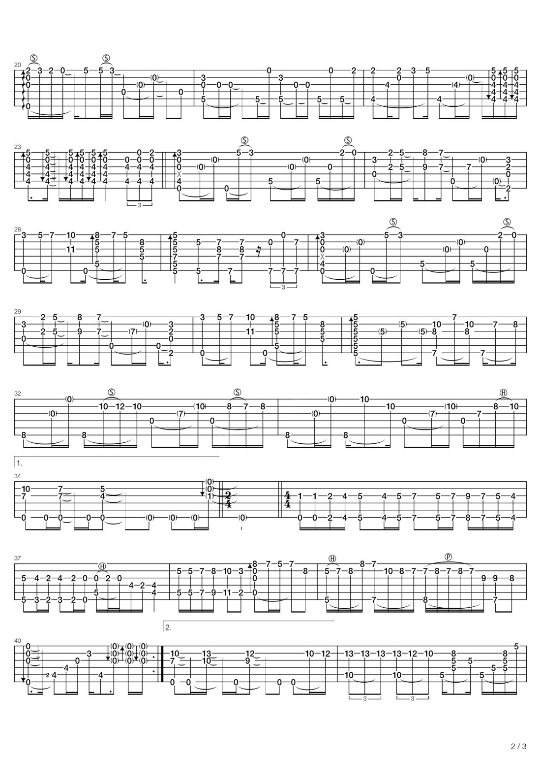 我們的愛吉他譜_飛兒樂團_C調(diào)指彈/獨奏譜_盧家宏版_圖譜2