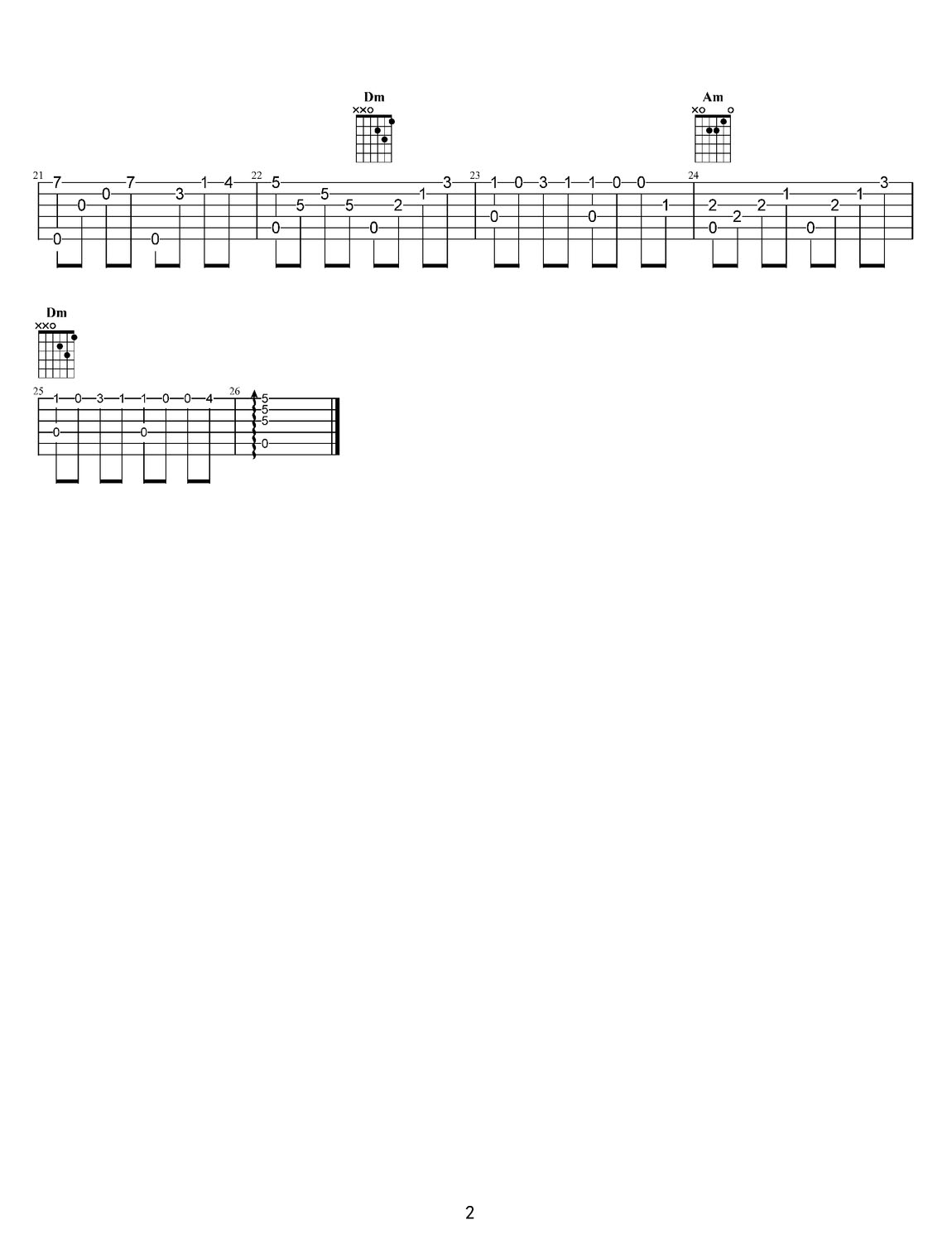 溫柔的傾訴吉他譜_拉里·庫西克_C調(diào)指彈/獨奏譜_電影教父主題曲_圖譜2