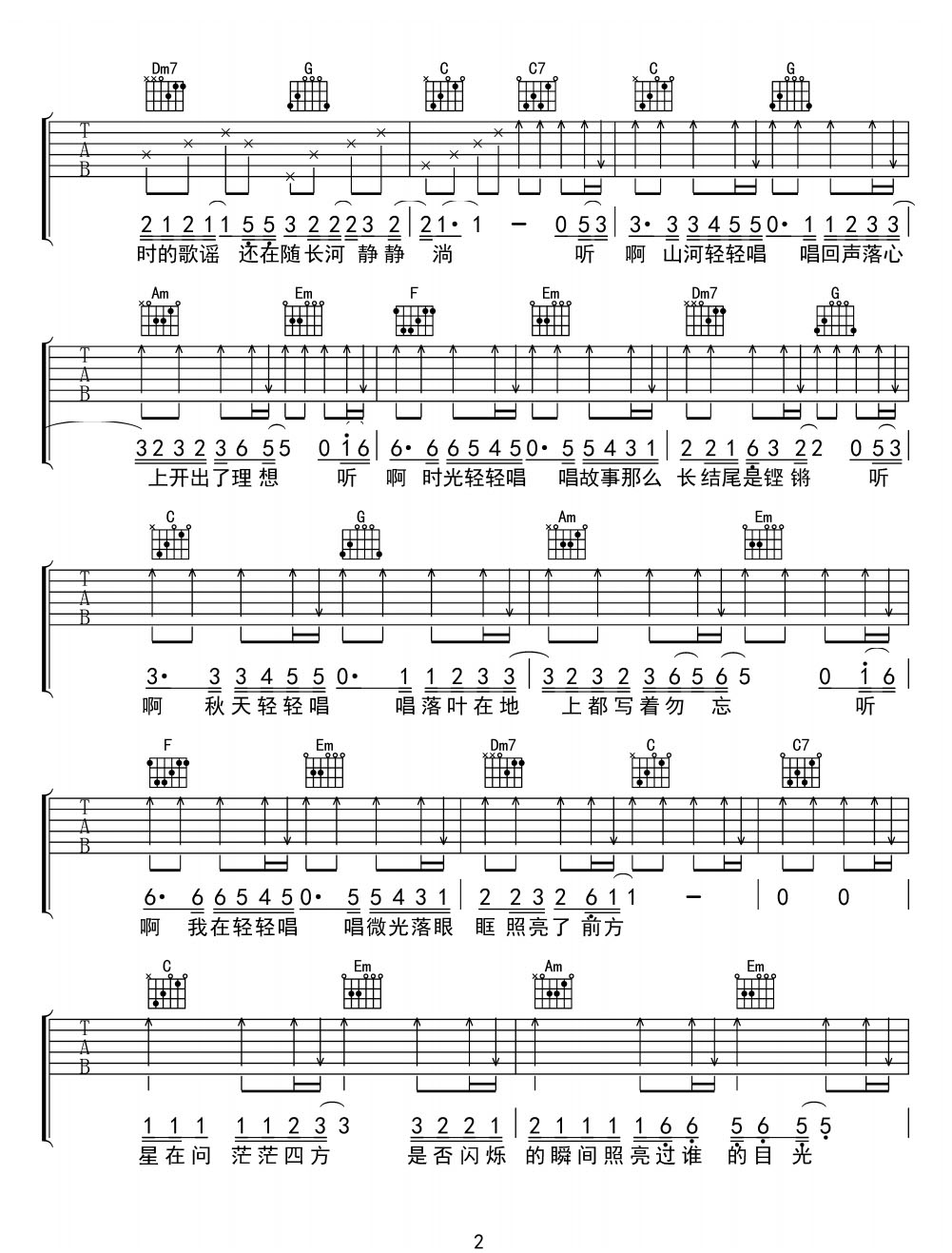 勿忘吉他譜_黃子弘凡_C調(diào)和弦彈唱譜_反法西斯戰(zhàn)爭勝利80周年推廣曲_圖譜2