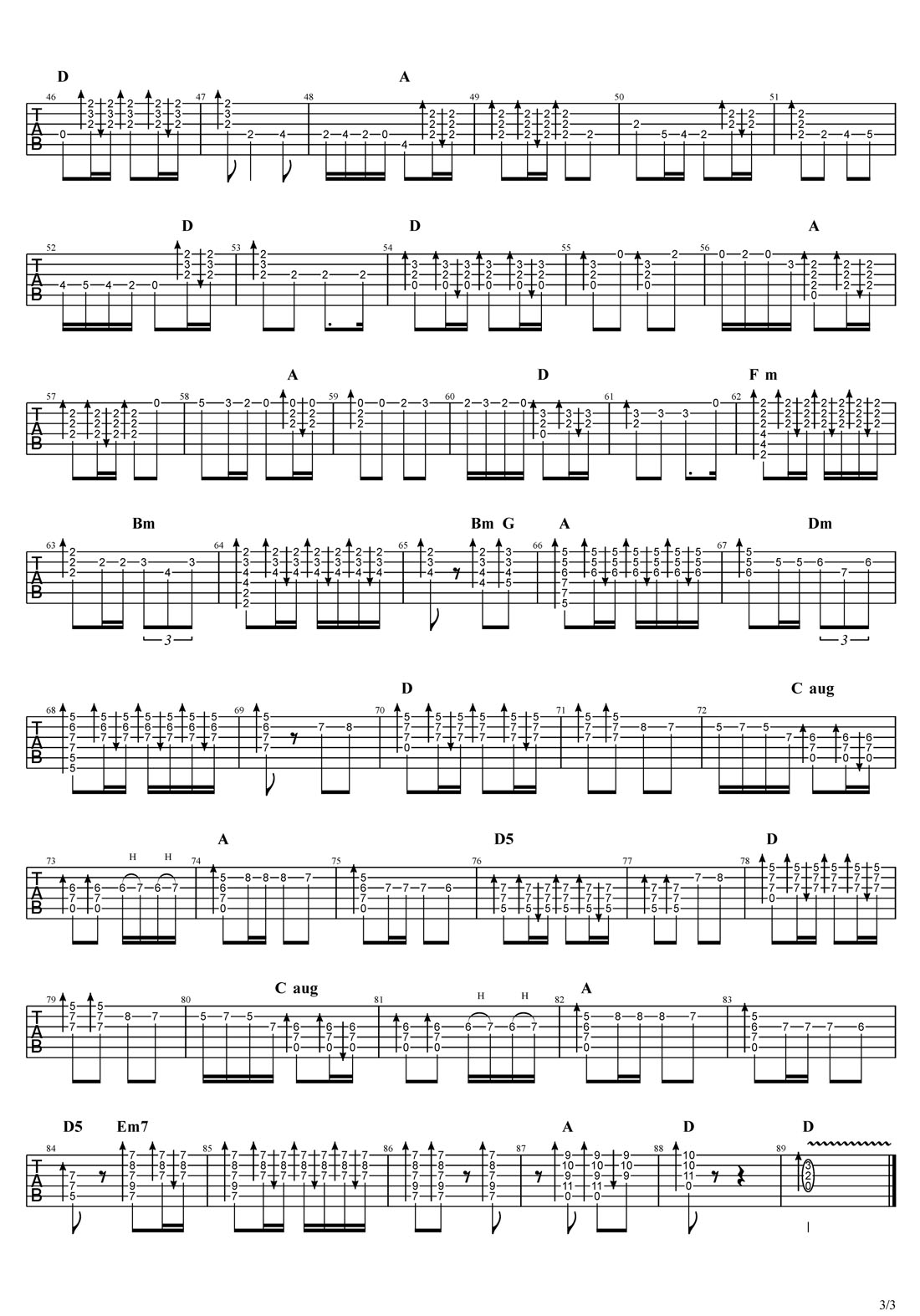 西班牙斗牛士吉他譜_世界名曲_C調(diào)指彈/獨奏譜_高清重制版_圖譜3