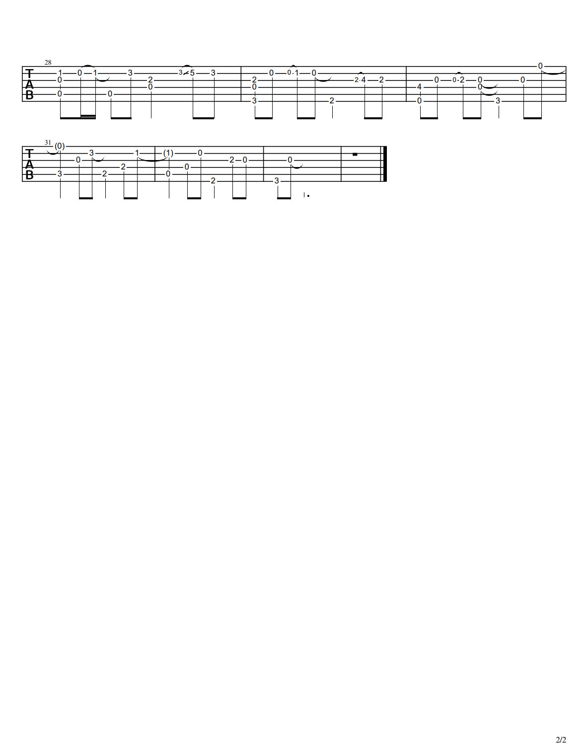 笑忘書吉他譜_張敬軒_C調指彈/獨奏譜_簡單版_圖譜2