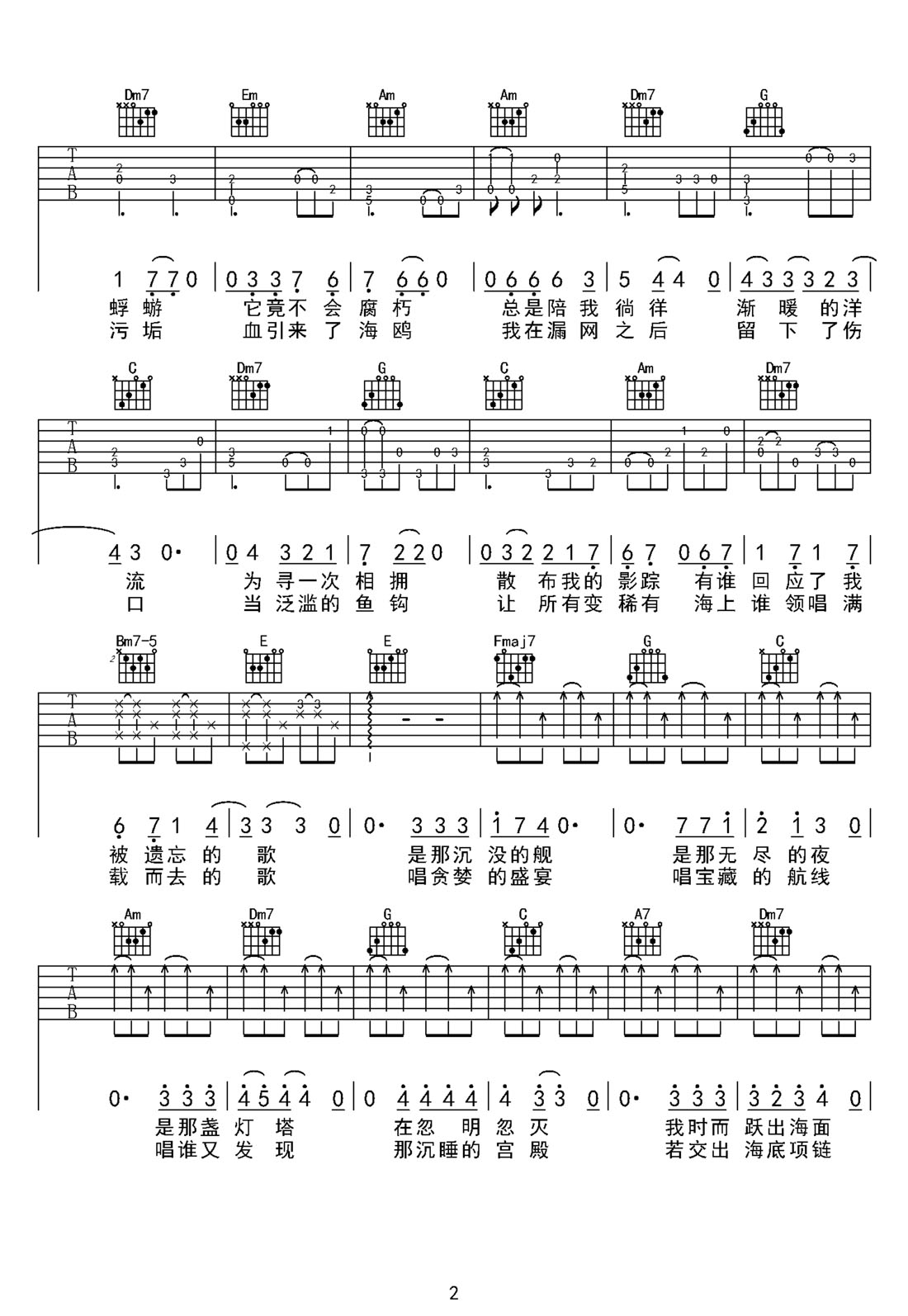 躍吉他譜_薛之謙_C調和弦彈唱譜_原版_圖譜2