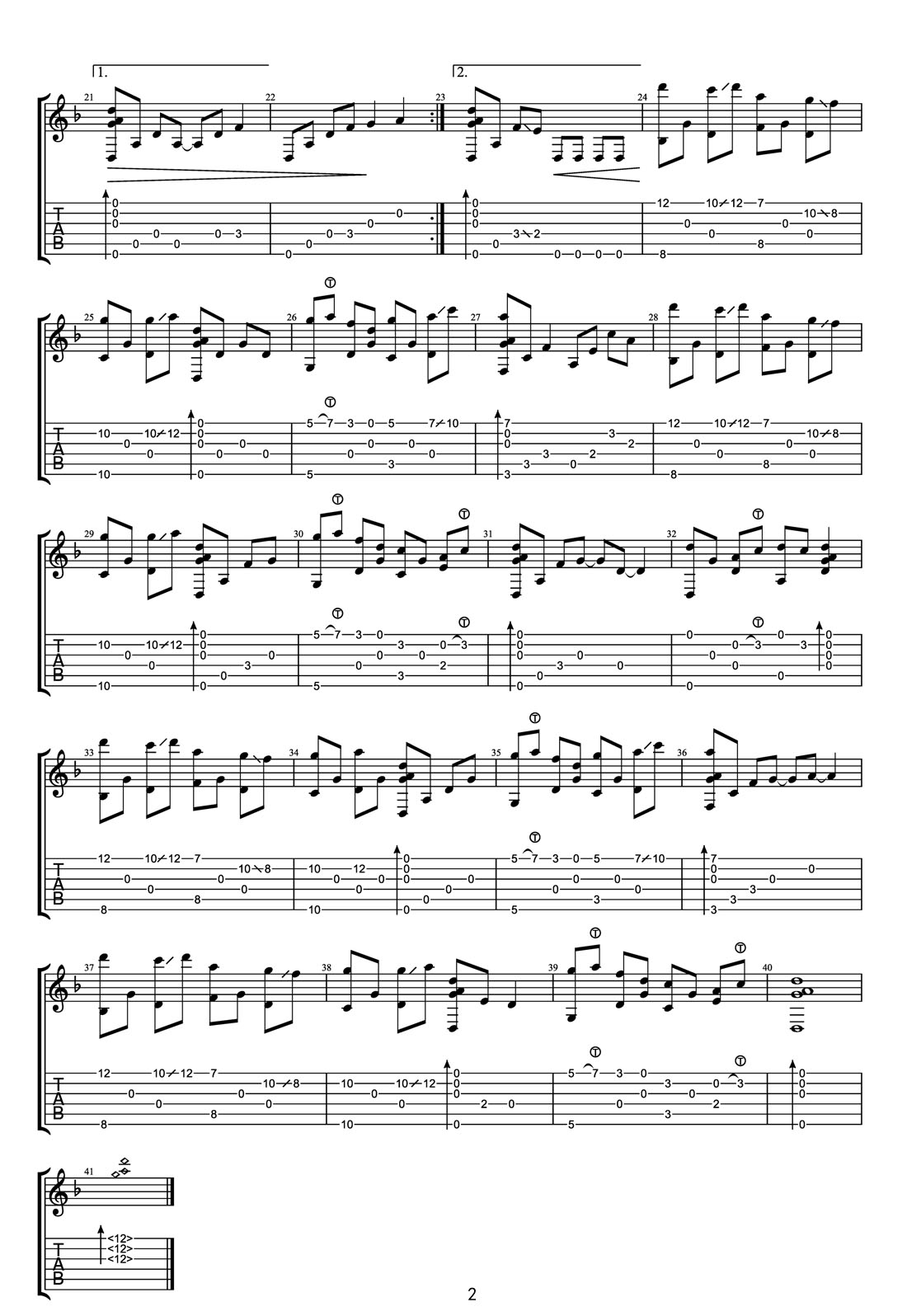 癡情冢吉他譜_賈青_C調(diào)指彈/獨(dú)奏譜_天龍八部插曲重制_圖譜2